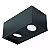Spot de Sobrepor Sura Face Recuada Retangular Duplo Dicroica PAR16 9x21,2x10,9cm Alumínio Preto Fosco. - Imagem 1