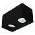 Spot de Sobrepor Sura Face Recuada Retangular Duplo PAR20 14x25,1x12,8cm Alumínio Preto Fosco. - Imagem 1
