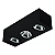 Spot de Sobrepor Sura Face Recuada Retangular Triplo AR111 14,5x48,7x16,6cm Alumínio Preto Fosco. - Imagem 1