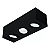 Spot de Sobrepor Sura Face Recuada Retangular Triplo PAR30 14,5x48,7x16,6cm Alumínio Preto Fosco. - Imagem 1