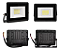 Refletor Com Sensor De Presença embutido Led 20w Fotocélula Bivolt 6500k Preto. - Imagem 2