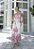 Vestido Midi Off-White e Barrado e Decote Em Rechilieu Pink Greece Off-White - Imagem 1