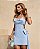 Vestido Curto Crepe Azul Candy Color Celeste Azul - Imagem 3