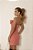 Vestido Curto Crepe Rosa Coral Whisper Cor-de-rosa - Imagem 4