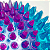 Bola Espinho Dual Color Grande Roxo eAzul Jambo Pet - Imagem 4