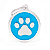 Placa Id Circulo Gd Azul C Patinha Branca - Imagem 1