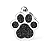 Placa Id Patinha Grande Glitter Preto - Imagem 1
