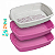 Bandeja HigiÊnica Para Gatos Cat Clean Furba Four Plastic Rosa - Imagem 1