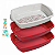 Bandeja HigiÊnica Para Gatos Cat Clean Furba Four Plastic Vermelha - Imagem 1
