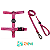 Kit Peitoral H Tie Dye Rosa M Para CÃes Fabrica Pet - Imagem 1