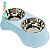 Comedouro Bebedouro Inox Elevado Duplo Azul Claro Wa - Imagem 1