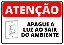Placa de Aviso Apague a Luz ao Sair - Imagem 1