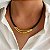 Choker Tubo | Couro e Aço Premium Dourado - Imagem 2