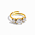 Anel Zircônias Triplas | Ouro 18k - Imagem 1