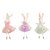 COELHINHAS DECORATIVAS SHINE ROS/LIL/VRD 20X9X4CM 1019060 - Imagem 1