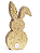 ENFEITE DECORATIVO SILHUETA COELHO DOURADO 15X5X2CM 1827360 - Imagem 1