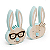 CASAL COELHO DECORATIVO AZUL CLARO MADEIRA 15X10X2CM 1826640 - Imagem 1
