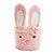 CESTA REDONDA EM PELUCIA DE COELHO ROSA 20X13X13CM 1020487 - Imagem 1