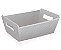 CESTA CARTÃO CRISTALINO PRATA 27X18X9CM 252570 OPORTUNIDADE - Imagem 1
