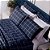 Cobre Leito Estampado Matelado Solteiro 2 Peças Grid Marinho - Imagem 3