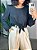 Blusa Feminina De Amarrar  G2844 Preto - Imagem 1
