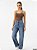 Trama Calca Fem Jeans Reta  24011 Used Escuro - Imagem 4