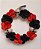 Guirlanda De Halloween Decoração Flores e Caveiras 26cm Luxo - Imagem 1