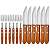 CONJUNTO MOR DE CHURRASCO GARFO E FACA 6 PARES RESISTENTE - Imagem 1