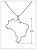 Gargantilha Mapa do Brasil em Prata 925 Legítima – 45 cm - Imagem 2