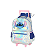 Mochila Infantil De Rodinhas Stitch Oficial Luxcel - Cor Prata Holográfica Escolar - Imagem 2