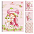 Caderno Colegial Costurado Capa Dura Moranguinho 160 folhas Strawberry Shortcake Morango Animativa - Imagem 1