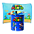 Kit Balde Pipoca + Manta Super Mario Mario Azul-celeste - Imagem 1