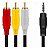 CABO 3RCA PARA P3 1.5M TOMATE MCB-032YO - Imagem 4