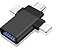 ADAPTADOR OTG 3 EM 1 USB 3.0 PARA TYPE C MICRO LIGHTNING TOMATE MTV-736 - Imagem 1