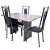 Mesa de Mármore Paris Aço Coelho 4 deiras - Imagem 1