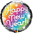 Balão de Festa Microfoil 18" - Happy New Year! - 01 Unidade - Qualatex - Imagem 1