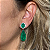 Brinco gota cravejada esmeralda fuion - Imagem 1