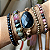 Pulseira 5 voltas de pedras naturais - Obsidiana negra - Imagem 1