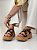 Sandália Flatform Renata – Marrom Cortiça com Detalhes Dourados - Imagem 1