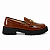 Mocassim Feminino Tratorado Jane – Caramelo com Fivela Dourada - Imagem 1