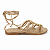Rasteira Feminina Com Estrelas Aurea – Ouro Champagne - Imagem 1