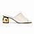 Tamanco Feminino Bruna – Off White com Salto Dourado - Imagem 1