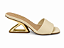 Tamanco Feminino Helena – Manteiga com Salto Dourado - Imagem 1
