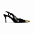 Scarpin Feminino Milão – Preto com Bico Dourado e Salto 7cm - Imagem 1