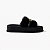 Tamanco Flat Feminino Liz – Preto com Pelo - Imagem 1