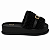 Tamanco Flat Feminino Liz – Preto com Pelo - Imagem 1
