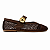 Sapatilha Feminina Pri – Café em Tela com Detalhe Dourado | Glow Store - Imagem 1