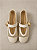 Sapatilha Feminina Pri – Off White em Tela com Detalhe Dourado | Glow Store - Imagem 2