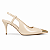 Scarpin Feminino Milão - Baunilha com Bico Dourado e Salto 7 cm | Glow Store - Imagem 1