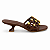 Tamanco Feminino Lia - Café com Salto 5 cm e Detalhes Dourados | Glow Store - Imagem 1